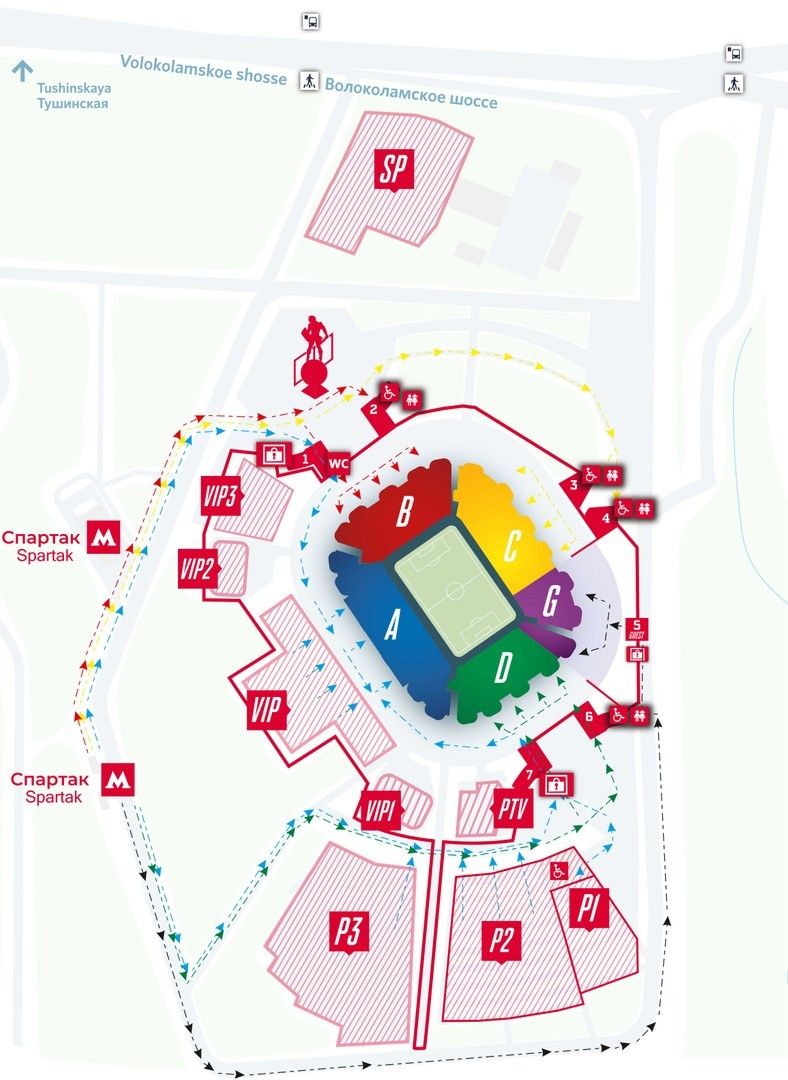 Стадион спартак москва схема трибун с местами